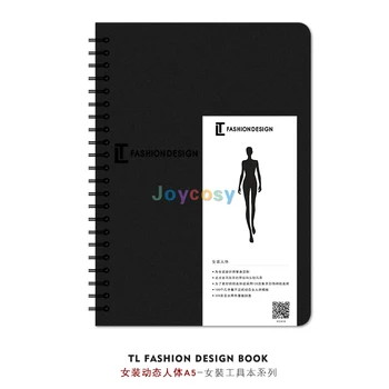 Альбом для рисования дизайнера костюмов, блокнот для дизайна одежды с шаблонами рисунков, женский, 50 бежевых страниц