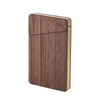 Портативный деревянный футляр для визитных карточек для мужчин и женщин, портативный держатель для деловых подарочных карт из орехового дерева