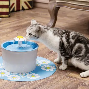 Автоматический фонтан для воды для домашних кошек, светодиодный Электрический USB-поилка для собак и кошек, Поилка для домашних животных, 1,6 л, Диспенсер для фонтанчика для питья домашних животных